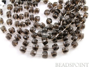 Brazilian Smokey Topaz Small Faceted Cubes, (STZ6Cube) - Beadspoint