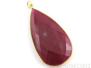Dyed Ruby Faceted Pear Bezel, (BZC7329) - Beadspoint