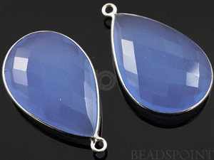 Light Blue Chalcedony Pear Bezel, (SSBZ7083) - Beadspoint