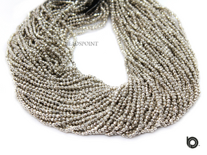 5 Strands, 2.5 mm Silver Pyrite Roundel Faceted Beads, Silver Pyrite Small Beads, Micro Faceted Rondelles, 13 Inches, (SPRYT-2.5-FRNDL) - Beadspoint