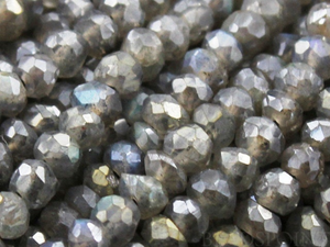 Labradorite Micro Faceted Roundel (LAB3FRNDL(ab)) - Beadspoint