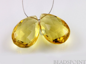 Honey Topaz Faceted Medium Pear Drops, 1 Pair (HT18x12PR) - Beadspoint