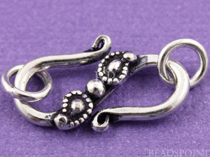 Handmade Bali S Hook Clasp w/2 Rings, (BA-5428) - Beadspoint