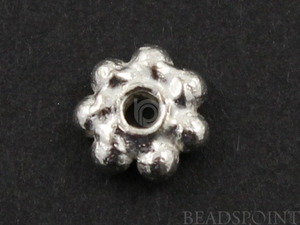 Brush Sterling Silver Tiny Daisy Spacer,10 Pieces,(BR/6300/5) - Beadspoint