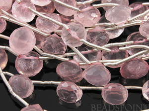 Rose Quartz Faceted Baby Onion Drops,  (RQ5-6ONION) - Beadspoint