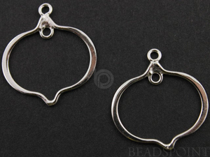 Sterling Silver Onion Shape Hoop Earring, 1 Pair (SS/745) - Beadspoint