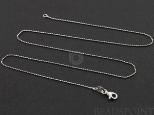 Sterling Silver Italian Neck Ball Chain, (BALLDC010-20) - Beadspoint
