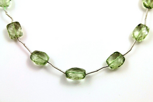 Natural green amethyst faceted drop, 8x10-9x12mm, (AMG/CHK/ 8x10-9x12) - Beadspoint