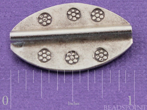 Hill Tribe Karen Silver Oval Flat Spacer Bead (8208-TH) - Beadspoint