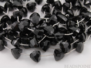 Black Onyx Faceted Trillion Pyramid Beads, (X9PYramid) - Beadspoint