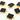 Black Onyx Electroplated Square Connector,(9053/CNT/BLACK) - Beadspoint