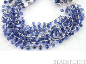 4 Pieces ,Kyanite Micro Faceted Tear Drops,(4KYN3x6TEAR) - Beadspoint