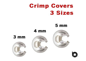 Sterling Silver Crimp Cover, (SS/754)