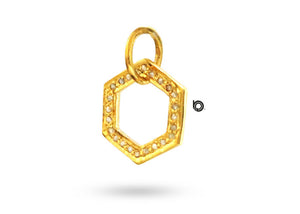 Pave Diamond Hexagon Charm, (DCH-151)