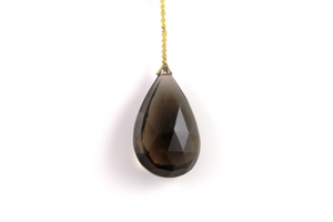 Smokey Topaz Faceted Pear Gemstone Drop, (TPZP/PR/17x25(1)) - Beadspoint