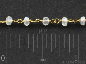 Rainbow Moonstone Wire Wrapped Rosary,(RS-MNS-179) - Beadspoint