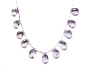 Pink Amethyst Faceted Pear Drops, 11x14 mm, Rich Color, (PAM-PR-11x14(54))