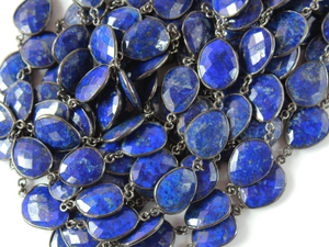 Lapis Faceted Oval Chain, (GMC-LAP-18x15) - Beadspoint