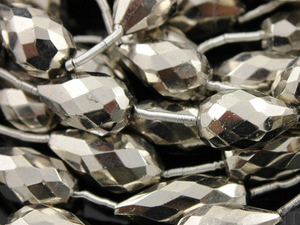 Pyrite Metallic Straight / Long Drilled Tear Drop(PYR7x11TEARLD(P)) - Beadspoint