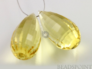 Honey Topaz Faceted  Long Tear Drops,1 Pair (HT30x13PR) - Beadspoint