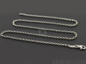 Sterling Silver Finished Rolo  Neck Chain, (ROL250-16) - Beadspoint