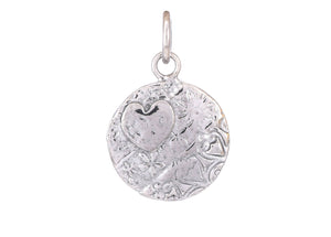 Sterling Silver Spring Heart Artisan Handmade Pendant, (AF-467)