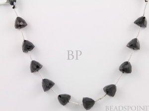 Black Onyx Faceted Trillion Pyramid Beads, (X9PYramid) - Beadspoint