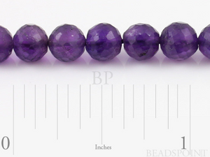 African Amethyst  Faceted Round Beads,(AM4-5FRND) - Beadspoint