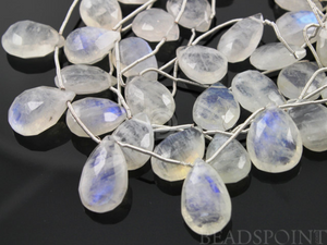 Rainbow Moonstone Large Faceted Pear Drops, (MNS10x15PEAR) - Beadspoint