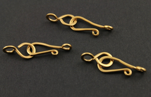 Gold Vermeil Silver  Hook & Eye Clasp w/ Ring,(VM/6427/B) - Beadspoint