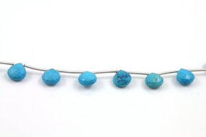 Turquoise faceted heart drop, 8 mm (TURQ/HRT/8mm) - Beadspoint