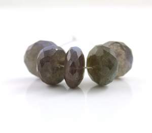 Labradorite Large Faceted Roundels,  (LAB/11mm/RND) - Beadspoint