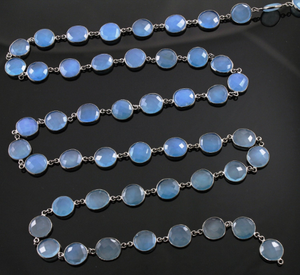 Blue Chalcedony Faceted Oval Chain, (BC-BCL-05) - Beadspoint