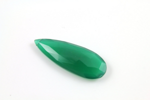 Green Onyx Faceted Pear Shaped Drops, (GNX/PEAR/15x40PR) - Beadspoint