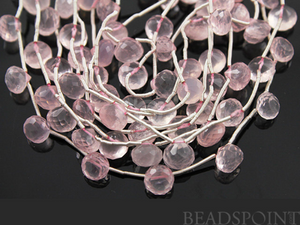 Rose Quartz Faceted Baby Onion Drops,  (RQ5-6ONION) - Beadspoint