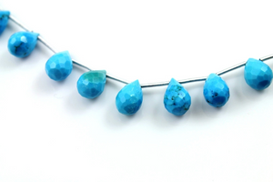 Turquoise Faceted Tear Drop, (TQB/TRD/7x10-8x11) - Beadspoint
