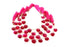 Fuchsia Pink Chalcedony Faceted Heart Drops, 14-15 mm, Rich Color, Chalcedony Gemstone Beads, (CLFP-HRT-14-15)(152)