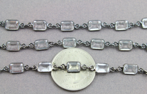 Rock Crystal Chain Connector Bezel, (BC-CRY-125) - Beadspoint