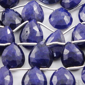 Dyed Sapphire Faceted Pear Drops, 4 Pieces ,(4DSP8x10FPEAR) - Beadspoint
