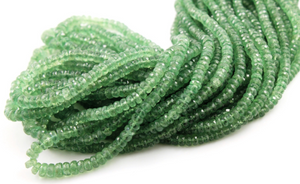 Green Sapphire Faceted Roundels, 4-5 mm, Sold AS Strand, (GSAP/RNDL/4-5) - Beadspoint