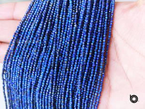 Lapis Roundel Micro Faceted Rondelle Beads, (LAPIS-2RNDL) - Beadspoint
