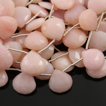 Pink Opal Faceted Tear Drop Heart, (POPL/9mm/HT) - Beadspoint