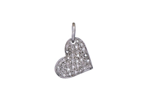 Pave Diamond Mini Heart Charm, (DCH-177)