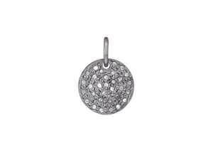 Pave Diamond Small Disk Charm, (DCH-184)
