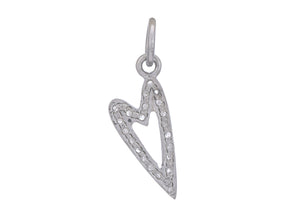 Pave Diamond Heart Elongated Charm, (DCH-188)
