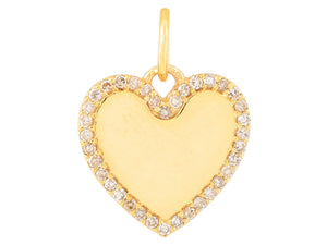 14k Solid Gold & Diamond Gold Heart Pendant, (14K-DCH-821)