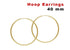 14K Gold Filled Hoop Earrings 1/20 Inch Thickness 1.6 Inch Diameter, 40 mm Thin, (GF-706)
