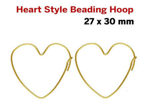 14k Gold Filled Heart-Shaped Hoop, 27x30.0 mm, (GF-766-30)