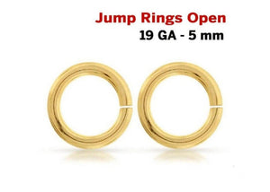 14K Gold Filled Open Jump Rings, 19 GA, 5 mm, (GF-JR19-5O)