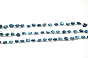 Natural London Blue Topaz Faceted Onion Drops, 6-7 mm, Rich Color, Topaz Gemstone Beads, (LBT-ON-6-7)(516)